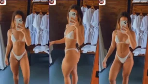 Mel Maia usando uma calcinha apertada que destaca suas curvas