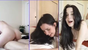 Aella Girl, uma garota branquinha muito bonita, fazendo um oral caprichado e sentando com vontade na rola do namorado bem dotado