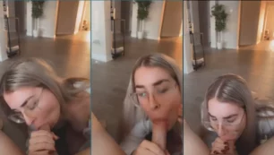 Jen Brett do OnlyFans fazendo um sexo oral em um cara de pau bem dotado