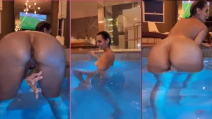 Lilika Teixeira fazendo vídeos sensuais na piscina