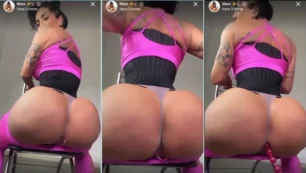 Maraa_sp exibindo um bundão empinado e se divertindo com bolinhas tailandesas no bumbum