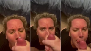 Mulher casada teve seu vídeo amador vazado na internet levando gozada do chefe no rosto