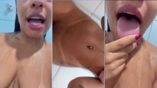 Rayssa Morena foi flagrada peladinha e toda molhada durante o banho e suas fotos vazaram na internet