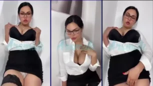 Sofia Silva, a sensual morena, mostrando seu corpo vestida como uma secretária safadinha