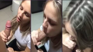 Teenage girl loves sucking her stepfather's big cock