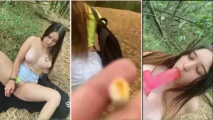 Valeria Castañeda, conhecida por suas performances sensuais, foi flagrada se divertindo com um brinquedo na floresta