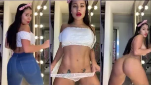 Steffy Moreno, famosa do OnlyFans, exibe sua beleza e sensualidade dançando com seu bundão empinado
