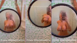 Vídeo da Mari Ladeira mostrando como alisar seus peitos siliconados em casa