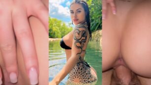 Julia Govea dançando sensualmente no colo do rapaz excitado com seu privacy molhadinha