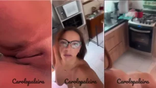 Carol Opaleira nua gravando a xereca toda inchada de desejo