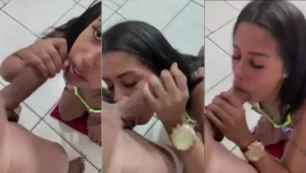 Sexo amador gratuito: moreninha gostosa fazendo um boquete no boy da amiga