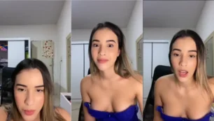 A safadinha deixou os peitos à mostra na live do Instagram e agora tá rodando a internet!