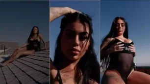 Os adoráveis encantos da morena com a bocetinha cheia estão se mostrando de um jeito bem ousado