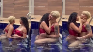 Melissa Montagnole e a influencer Torinha se divertindo na piscina de um jeito bem quente!
