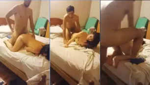 Transando na cama de mola com aquele jeitinho safadinho