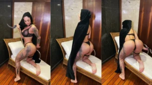 Vazou uma loira famosa, cheia de tatuagens e bem gostosa, se mostrando nua!