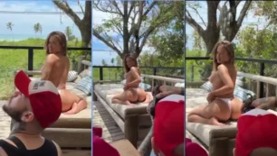 Agnes Nunes, com suas fãs bem próximas, mostrando o bundão delícia com a calcinha bem justinha!
