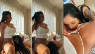 Jully Queiroz gravou a amiga se esborrachando de boca no chão