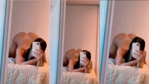 Larissa Lima na posição de quatro exibindo seu bundão